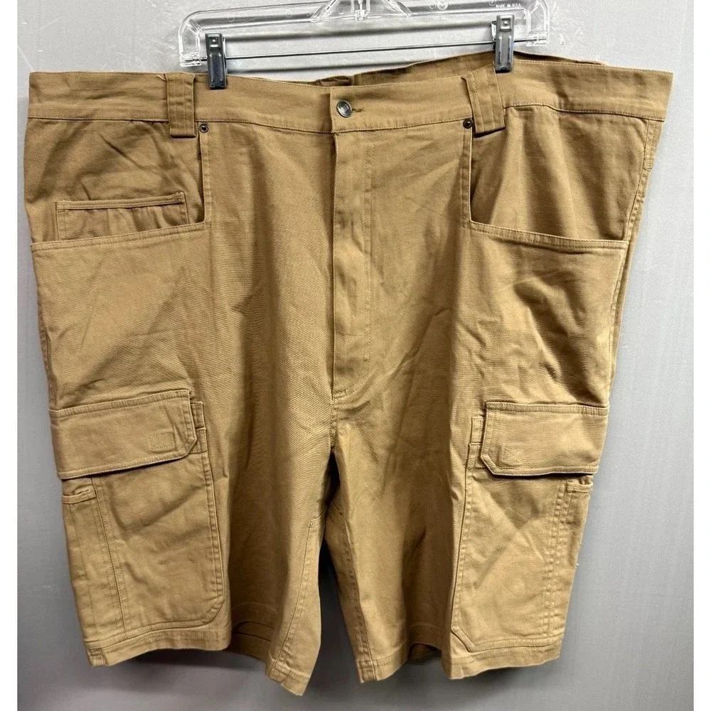 Lincoln Outfitters Cargo Shorts Mens 48 Khaki Stretch Cotton Utility Pockets